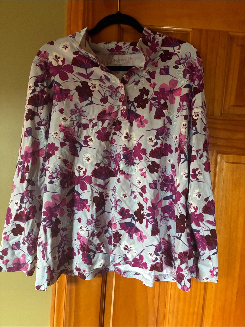 Appleseed's Light Blue Tunic with Pink and Purple Floral Print